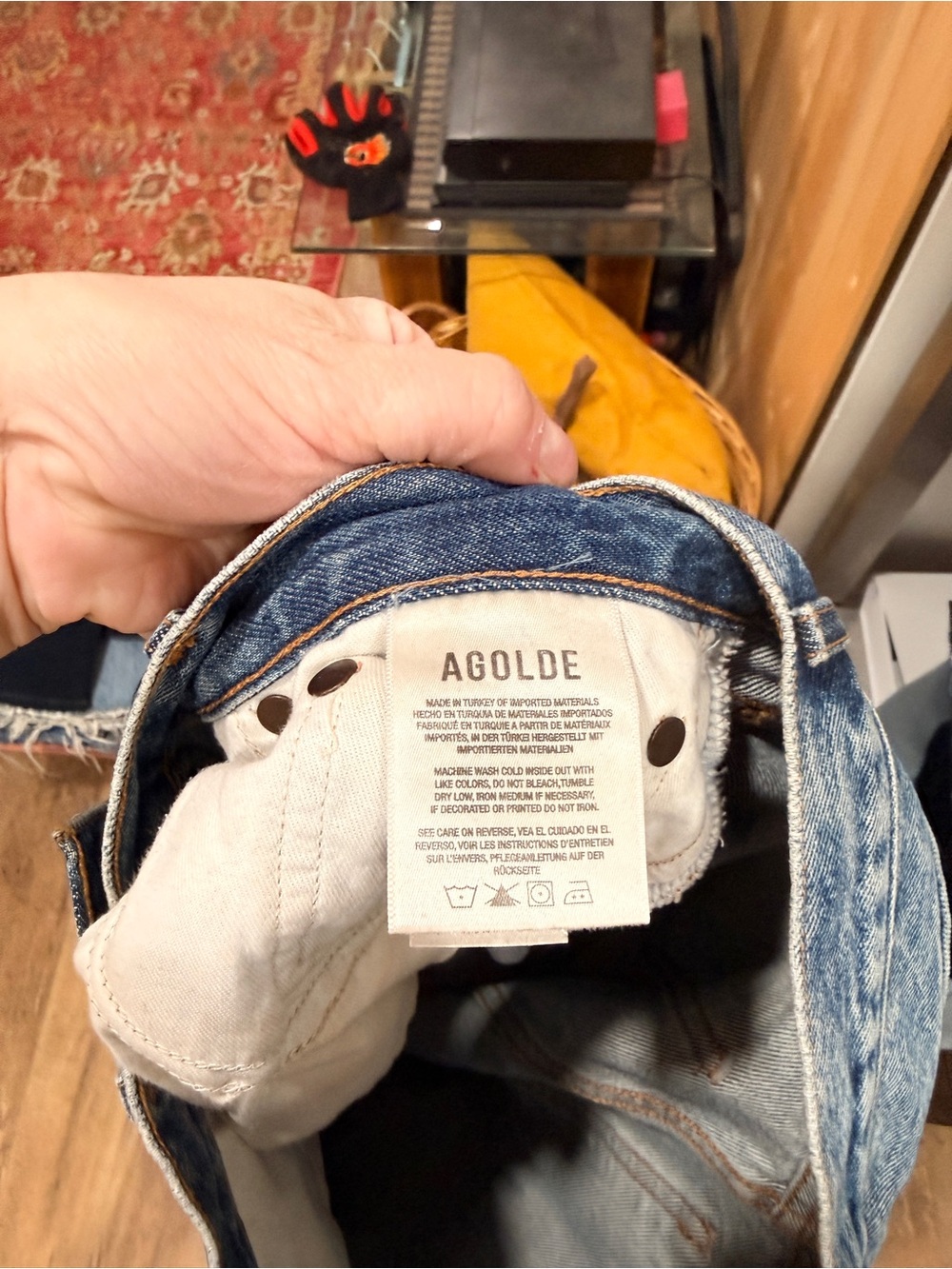 AGOLDE 90's Pinch Waist High Rise Straight Jean Jeans Blue Waist 27 - Picture 7 of 8